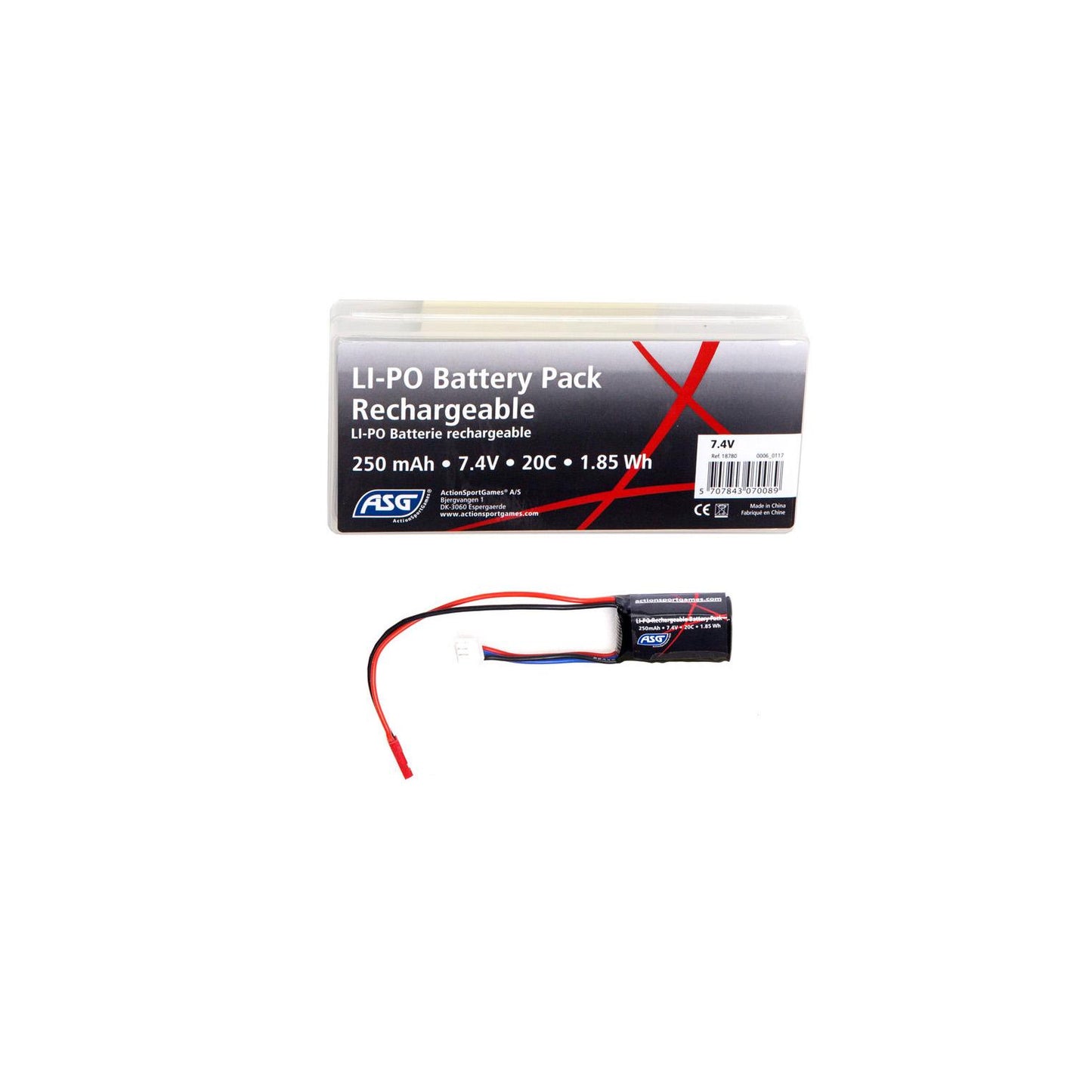 Akumulators ASG LiPo 7.4V 250mAh 20C Priekš HPA - JST