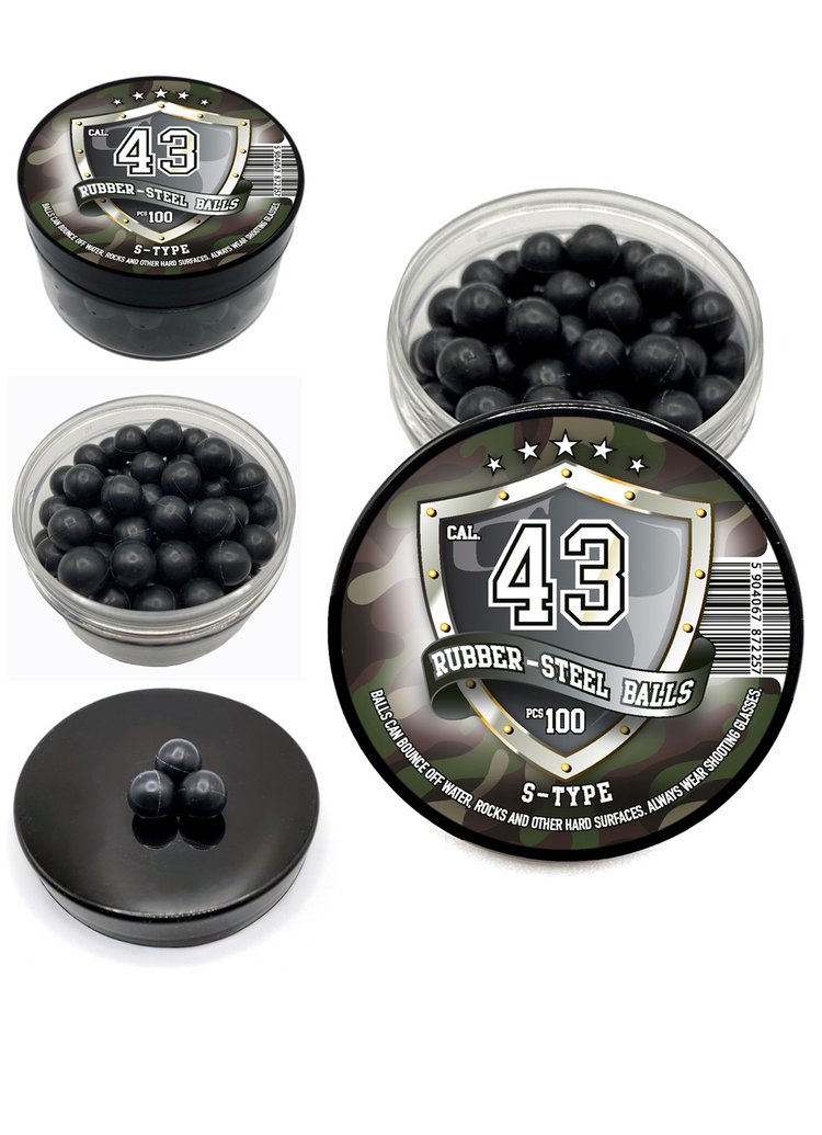 Резино-стальные шарики S-типа 43 кал.