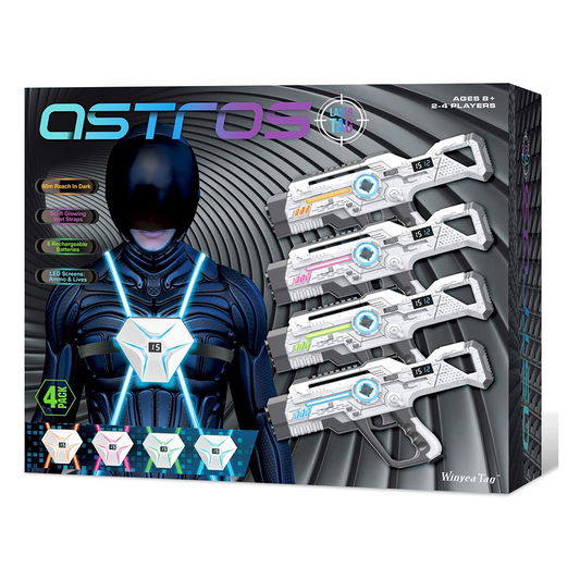 Lāzertag komplekts ar 4 ieročiem un 4 vestēm