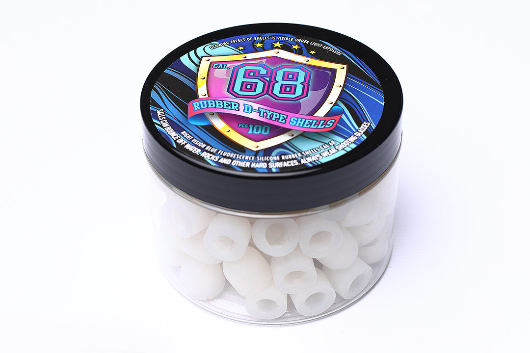 Rubber D-type Shells Fluorescence 68 Cal. - Blue