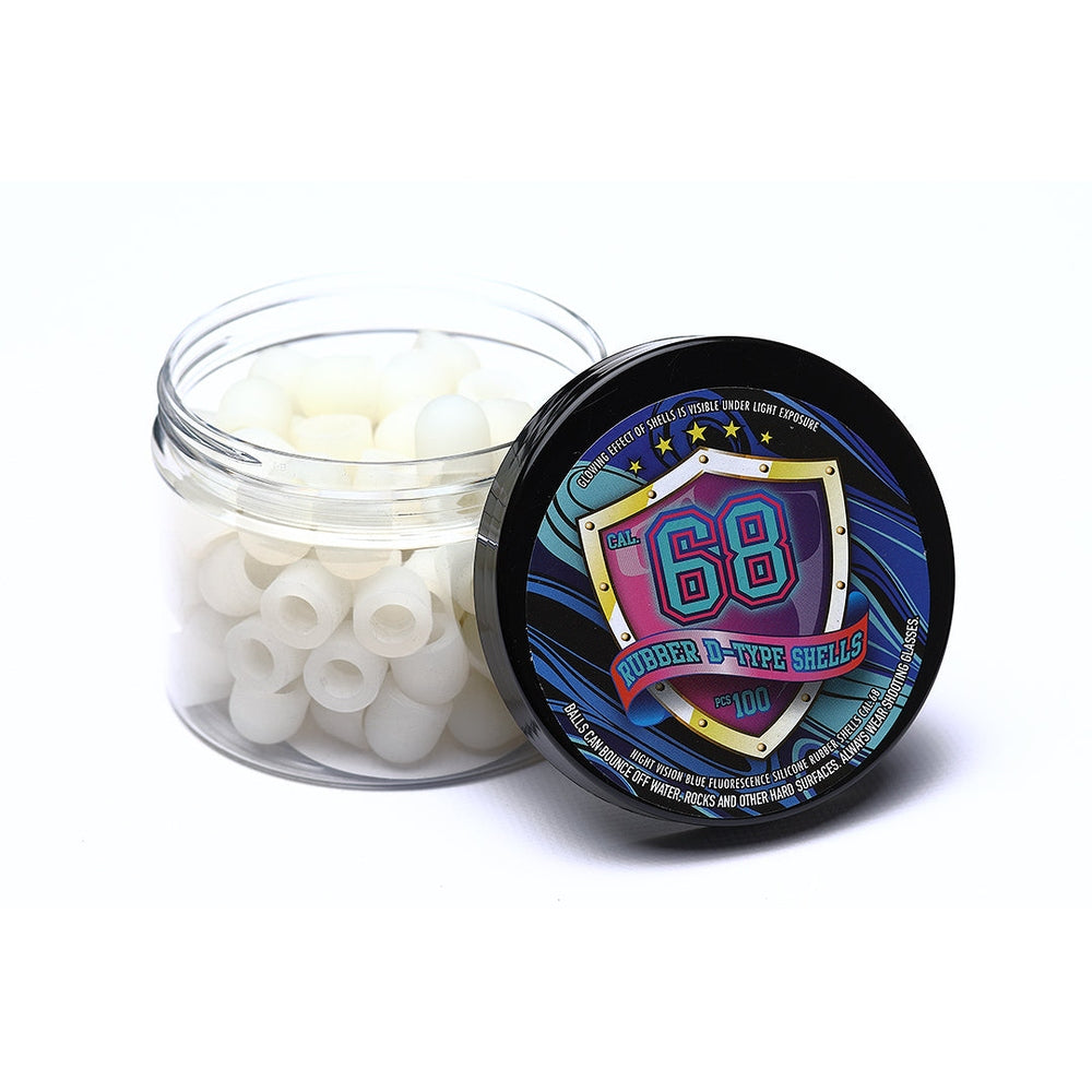 Rubber D-type Shells Fluorescence 68 Cal. - Blue