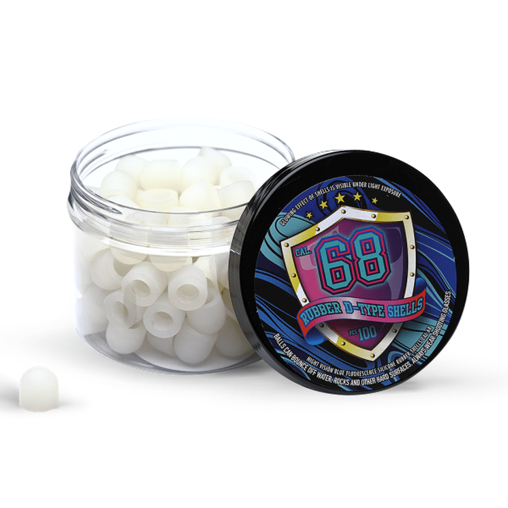 Rubber D-type Shells Fluorescence 68 Cal. - Blue