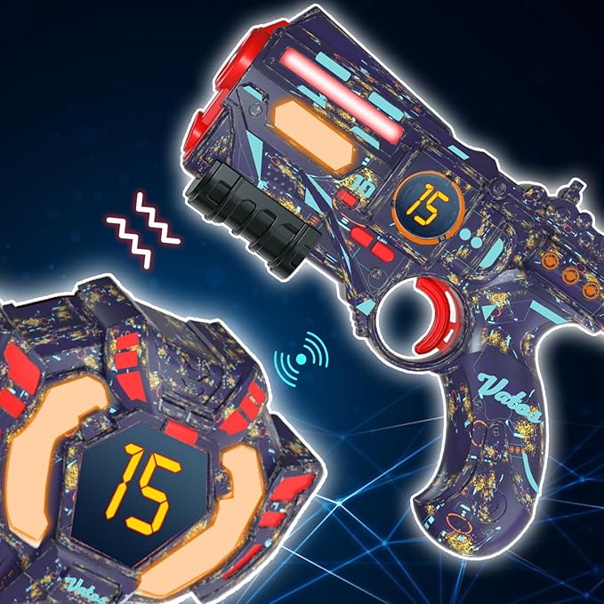 VATOS Uzlādējams Lāzertaga Komplekts Ar 4 Ieročiem Un 4 Vestēm