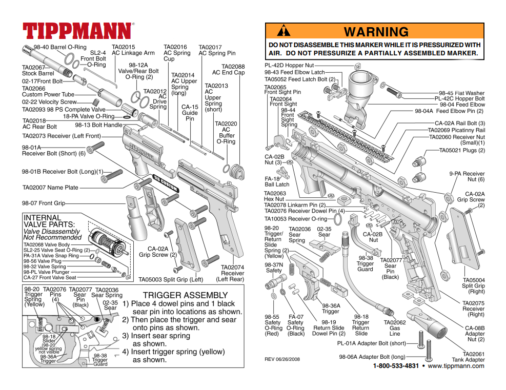 Tippmann Rear Sight Dove-Tail Mount (#98-28P)