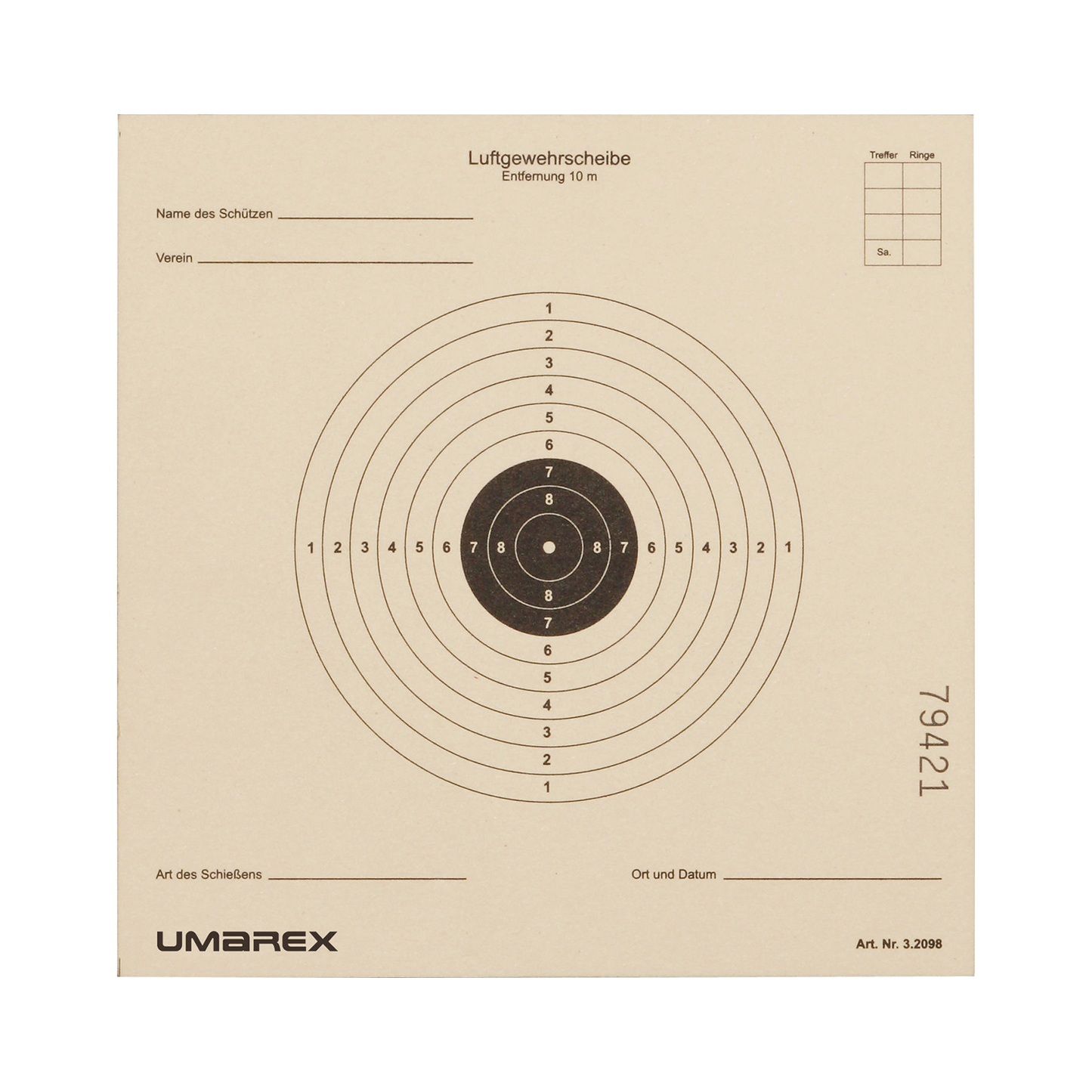 Umarex papīra mērķis 14 cm x 14 cm