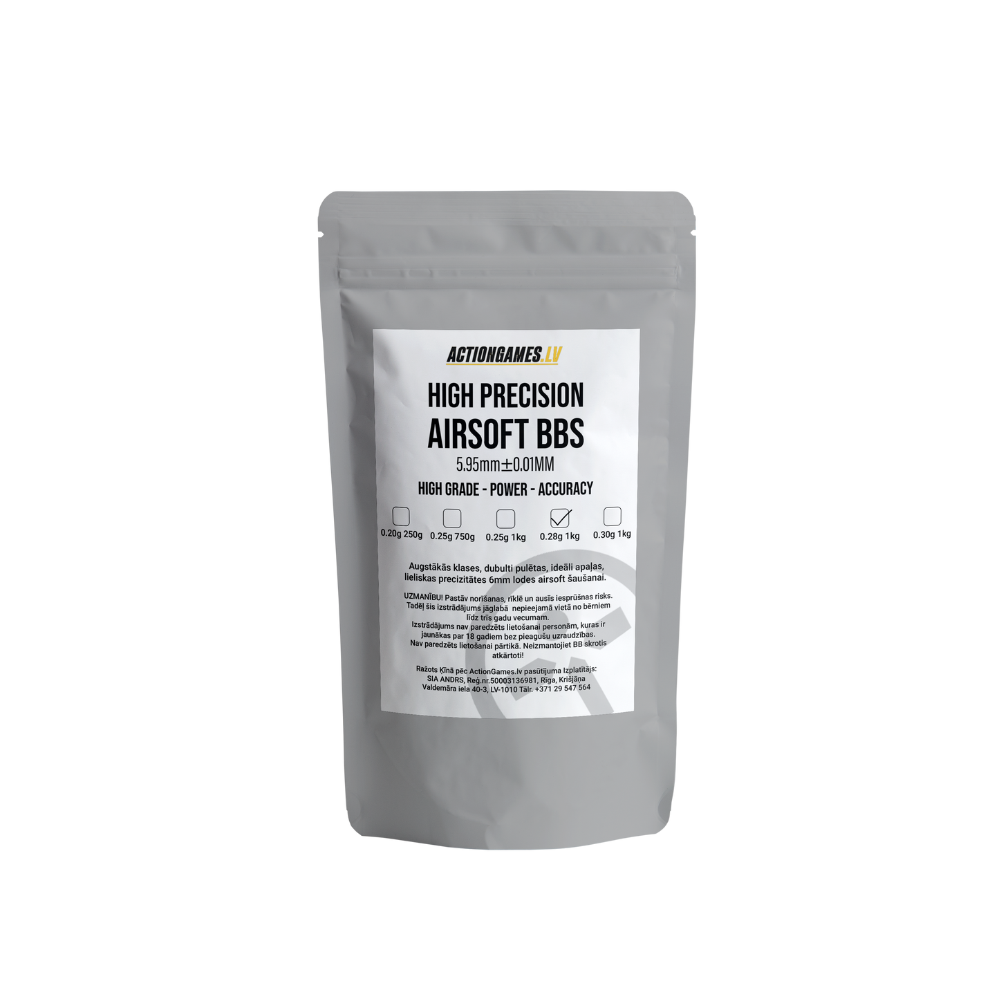 ActionGames.lv High Precision BBs 0.25g - 1 Kg.