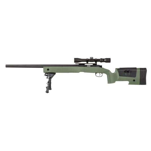SA-S02 CORE™ Snaipera Šautenes Replika Ar Tēmēkli Un Bipod - Olive Drab
