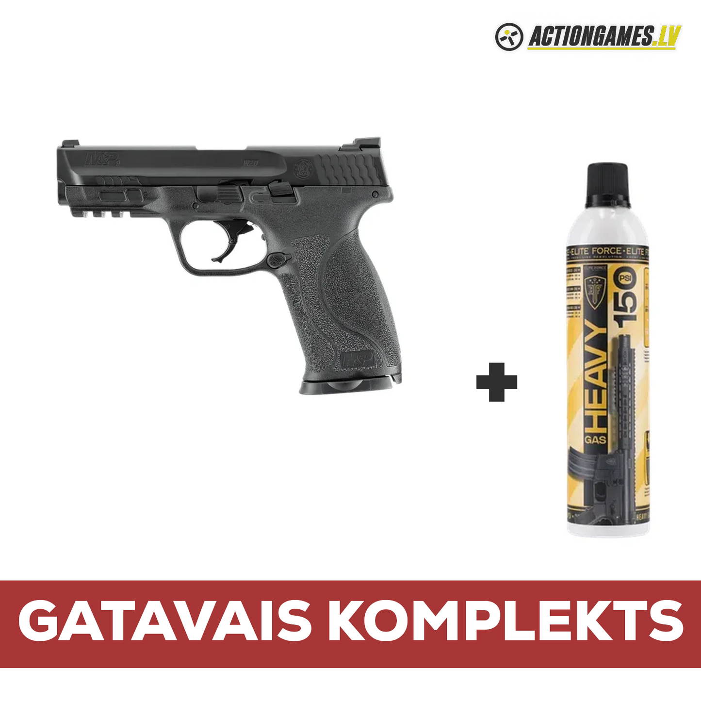 Komplekts | Smith & Wesson M&P9 Pistoles Replika + Elite Force Heavy Gas