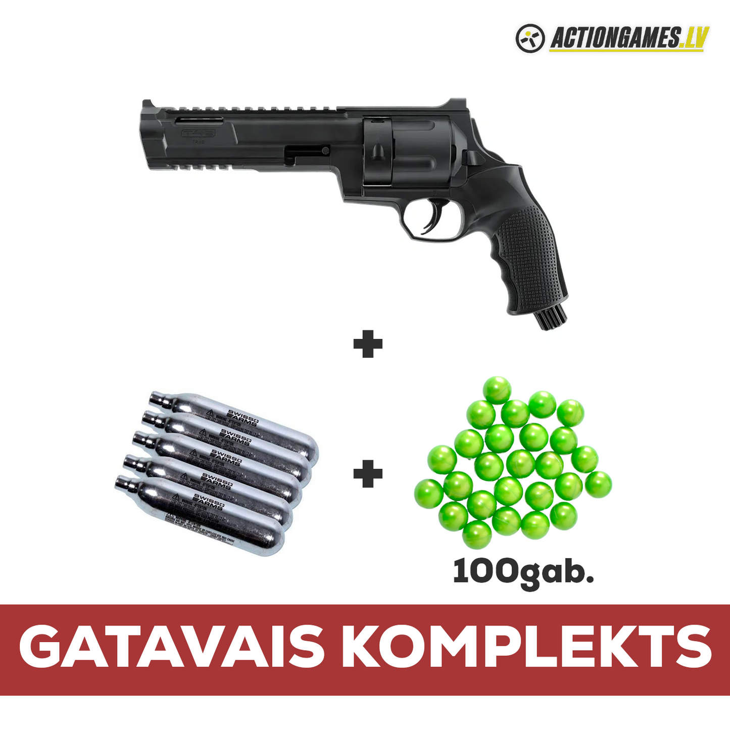 Set | T4E TR 68 <7.5 J + 5pcs. 12g CO2 Capsules + 100pcs. 68.cal Paintballs