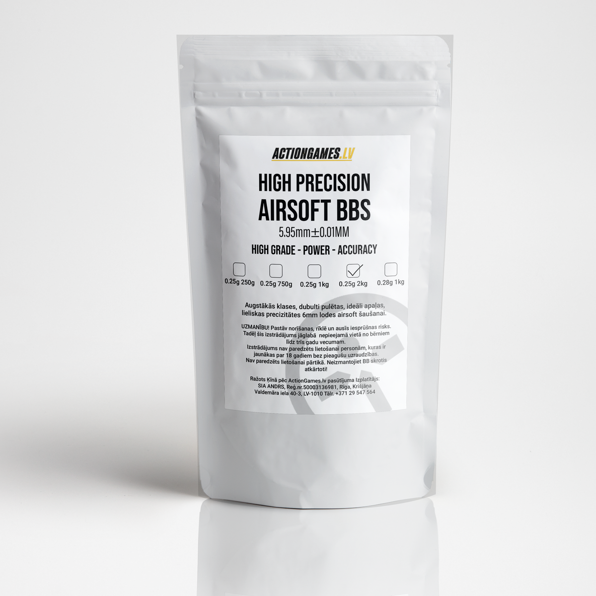 ActionGames.lv Augstas Precizitātes BBs 0.25g - 2kg
