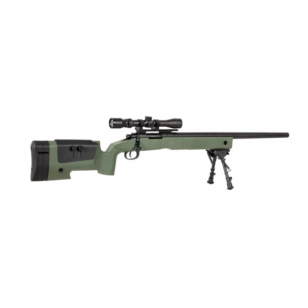 SA-S02 CORE™ Snaipera Šautenes Replika Ar Tēmēkli Un Bipod - Olive Drab