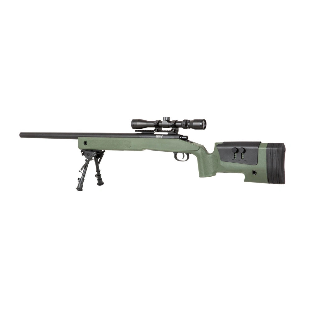 SA-S02 CORE™ Snaipera Šautenes Replika Ar Tēmēkli Un Bipod - Olive Drab