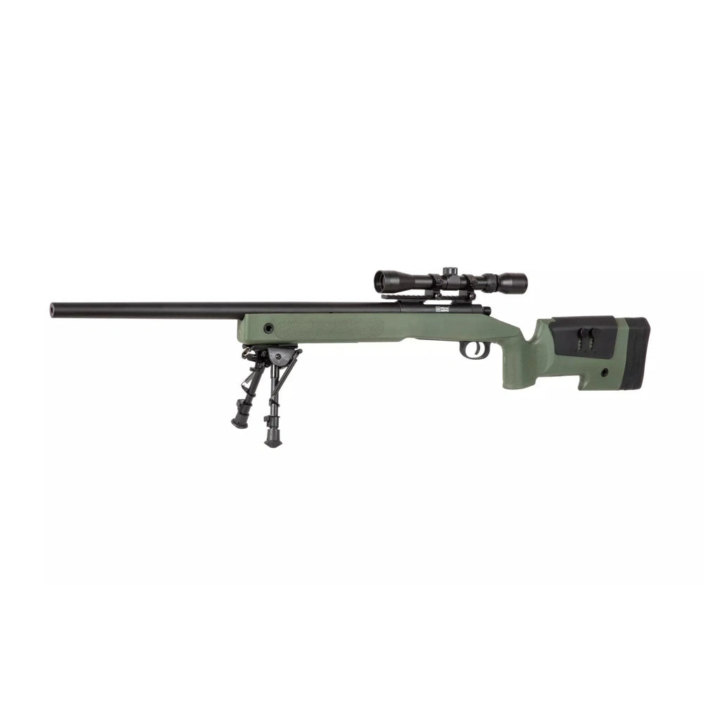 SA-S02 CORE™ Snaipera Šautenes Replika Ar Tēmēkli Un Bipod - Olive Drab