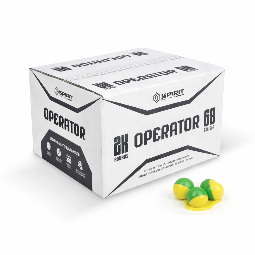 Peintbola Bumbiņas Spirit Operator 68 Cal. (2000 gab.) - Lime/Yellow