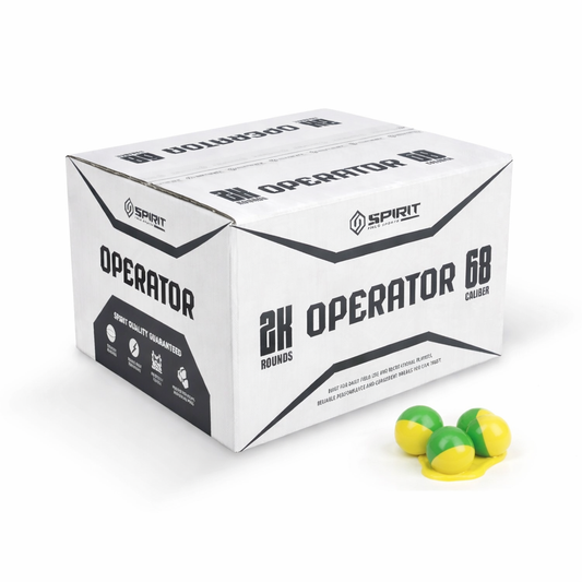 Peintbola Bumbiņas Spirit Operator 68 Cal. (2000 gab.) - Lime/Yellow