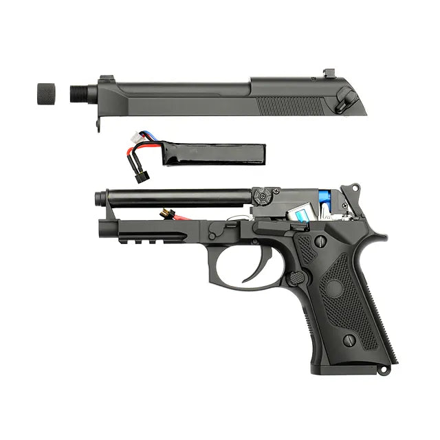 Type M92 Tactical AEP Elektriskā Pistoles Replika Ar Mosfetu - Black