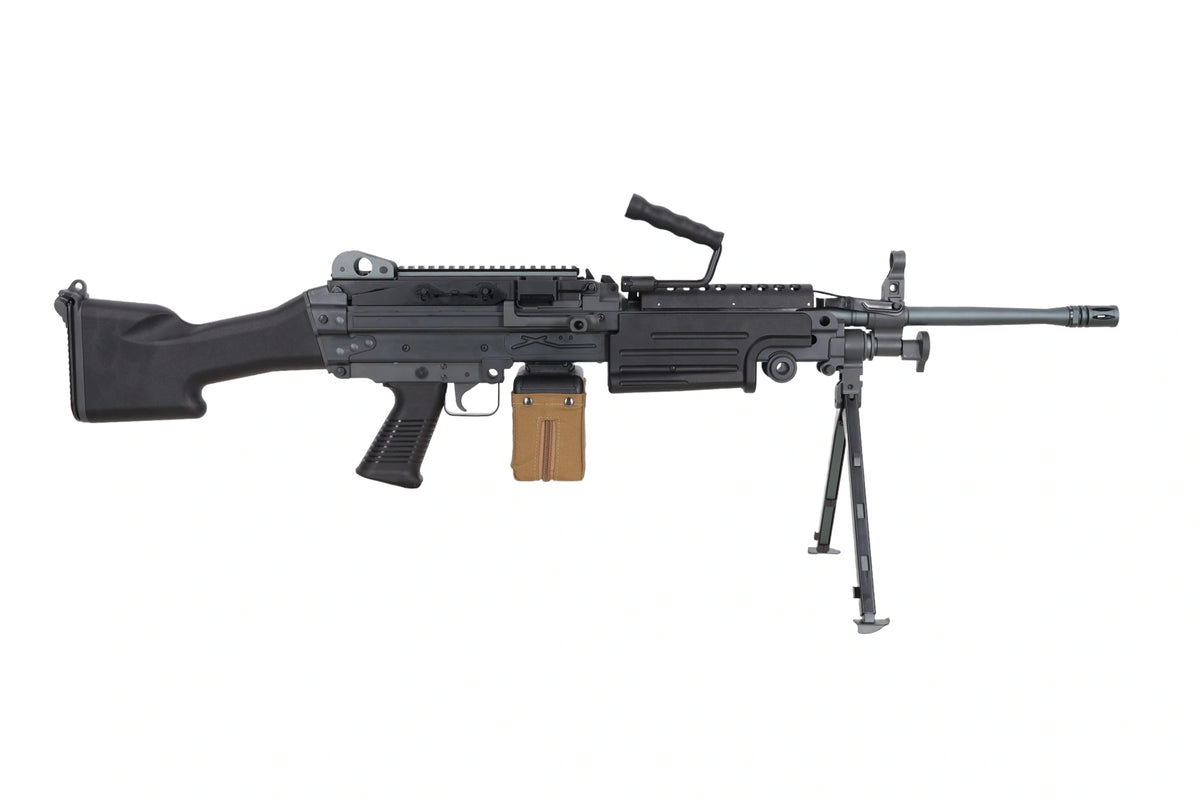FN Herstal M249 MK2 Twin Motor EDGE AEG airsoft ložmetējs — melns