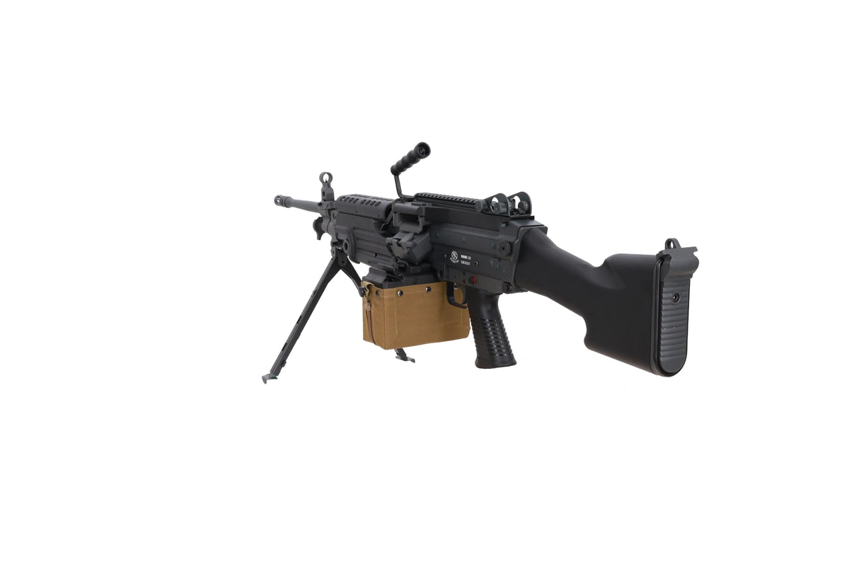 FN Herstal M249 MK2 Twin Motor EDGE AEG airsoft ložmetējs — melns