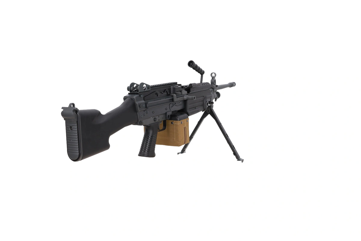 FN Herstal M249 MK2 Twin Motor EDGE AEG airsoft ložmetējs — melns