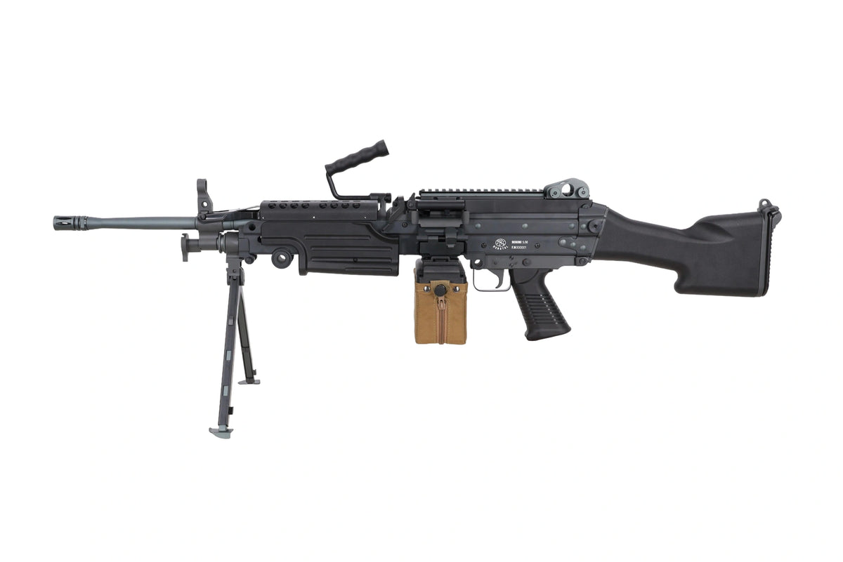 FN Herstal M249 MK2 Twin Motor EDGE AEG airsoft ložmetējs — melns