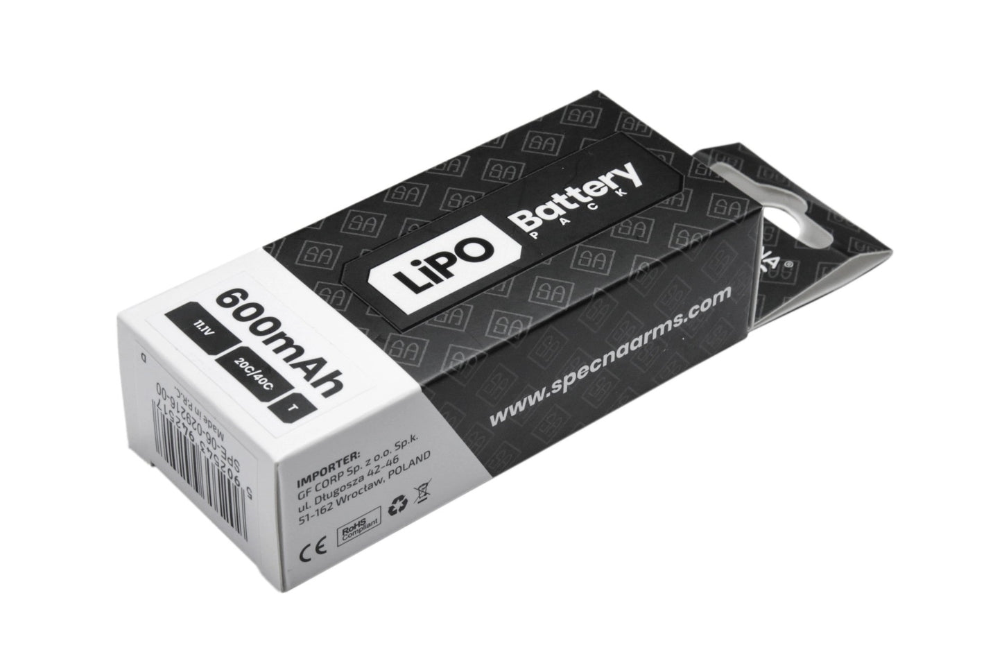 Akumulators Specna Arms LiPo 11.1V 600mAh 20/40C - Priekš PDW - Mini-Tamiya