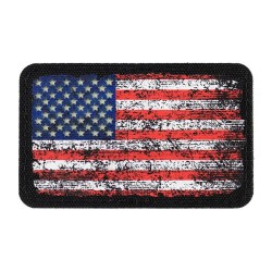 M-Tac patch US flag vintage (80x50 mm) Black/GID